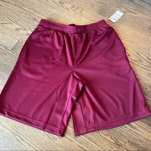 New mens burgundy ideology Athletic shorts with pockets size medium